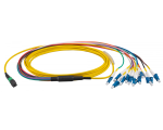 MTP®-F/LC 12-fiber patch cable OS2, LSZH yellow, 1m