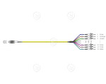 MTP®-M/LC 8-fiber patch cable OS2, LSZH  yellow, 1,0m