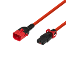Power Cable Schuko 180°-C13 18 0°, grey, 2 m, 3 x 0.75 mm²