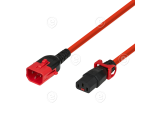 Extension Cable C14 - C13, Red, Dual Lock, 2 m