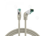 RJ45 Patch Cord Cat.6A S/FTP LSZH 1x90° grey 0,25m