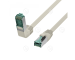 RJ45 Patch Cord Cat.6A S/FTP LSZH 1x90° grey 0,5m