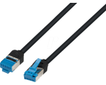 Cat.6a VariFlex U/FTP Patch cable, 6kV, black, 0,5m