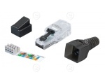 RJ45 Shortbody Keystone STP, Cat.6A 500MHz with internal shutter