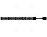 PDU 18xSchuko, ampermeter, 16A, cord 3m           