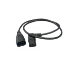 Extension Cable C14 180° - C15 180°, black, 2.0 m, 3 x 0.75 mm²