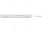 PDU 9xSchuco, 16A, cord 2m Schuko plug, RAL7035  