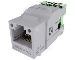 Patch cable coupler 2 x RJ45 jack, Cat.6A, DIN rail