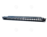 Distribution Panel 19" 1U, 24-Port slanted outlet