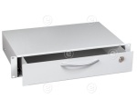 19" 1U Pull-Out Shelf, MD 750..850 mm, Max. Load 30 kg, CD 1000, RAL9005