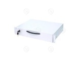 19" 1U Pull-Out Shelf, MD 350..450 mm, Max. Load 30 kg, CD 600, RAL7035