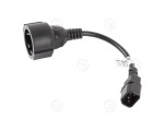 Power Cable Schuko 180°-C13 18 0°, grey, 0,5m, 3 x 0.75 mm²