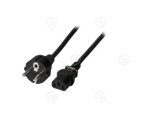 Power Cable Schuko 180°-C13 18 0°, grey, 0,5m, 3 x 0.75 mm²