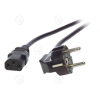 Toitejuhe ultraflex C13+Schuko pistik 90°, 1,8M, H05VV-F 3x0.75mm², must                                                                                                                                 