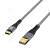 USB-A - USB-C kaabel 60W QC 3A 1,0m , hall tekstiil