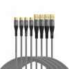 USB-A - USB-C kaablitekomplekt 60W QC 3A  1x 0.5m+1m+2m+3m, hall tekstiil
